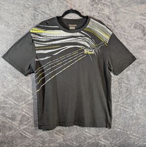 Atlas For Men Xtrem Sport Print Black T-Shirt Short Sleeve XLarge